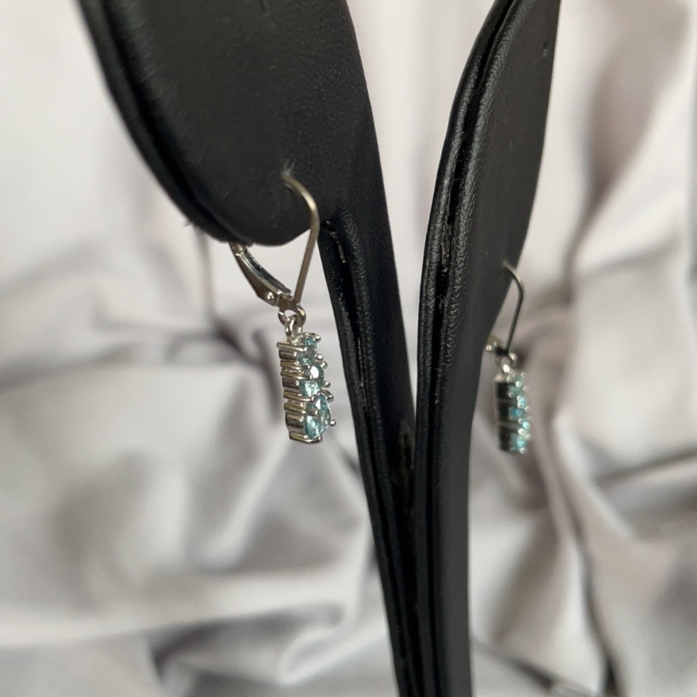 JTV Blue Topaz Dangle Earrings - Picture 2 of 8